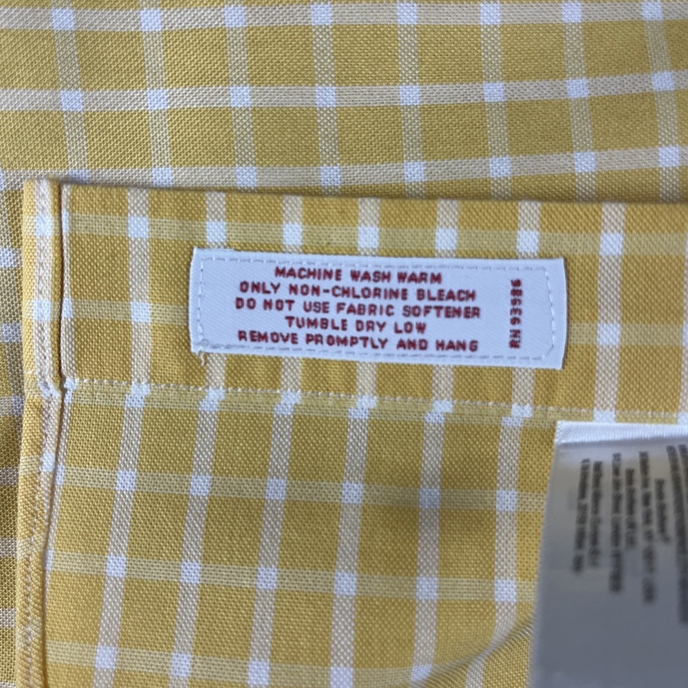 Brooks Brothers 346 Size Small Yellow Button Down Long Sleeve Shirt - Picture 7 of 10
